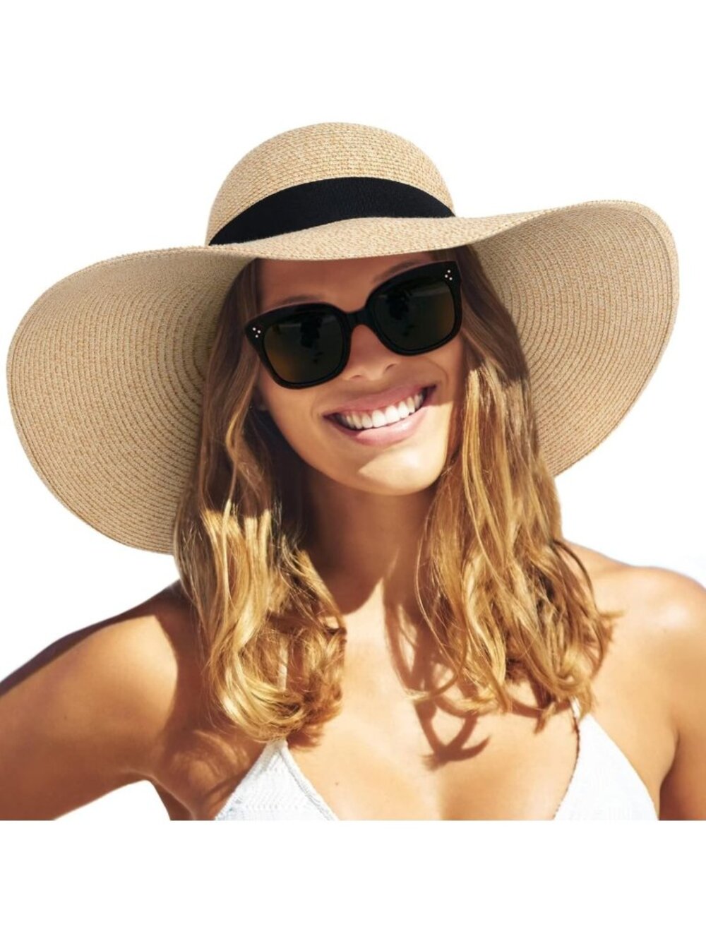 Wide Brim Floppy Summer Beach Hat for Women - Stylish Sun Protection Accessory